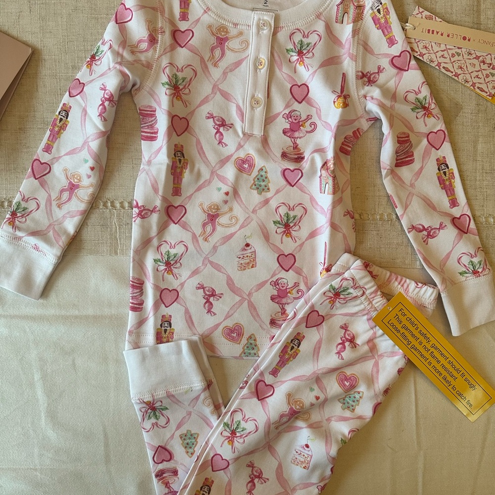 LoveShackFancy x Roller Rabbit pjs size 2T NWT